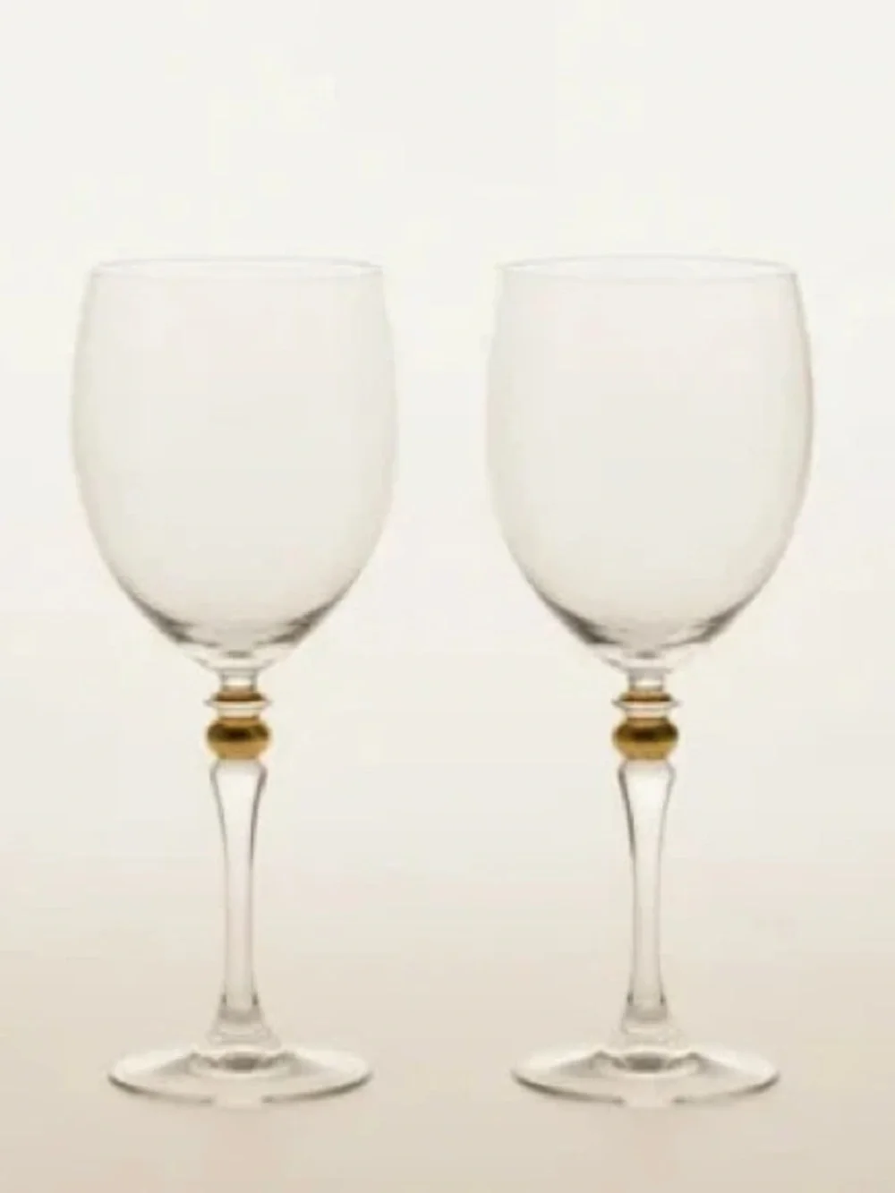 Vintage Luminarc France Gold Ball Stem Wine Glasses | Set of 2